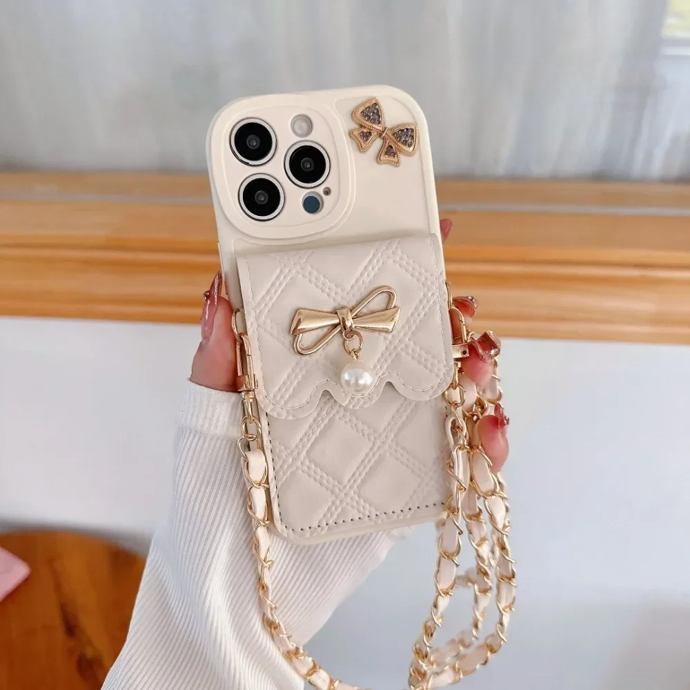 Leather Wallet Card Holder Phone Cover - Funda para teléfono con tarjetero y